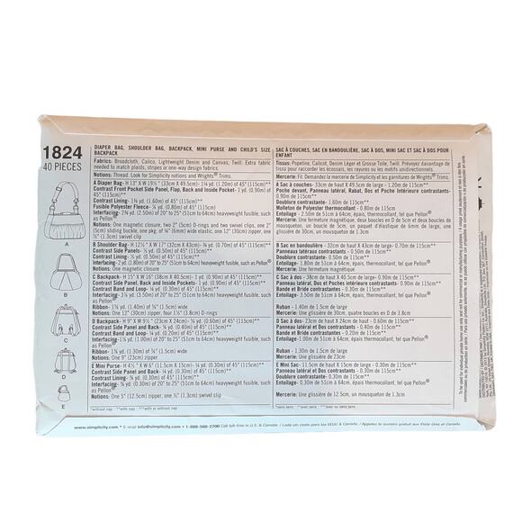 Simplicity 1824 2170 Quilted Handbag Scarf Variations Accessory Pattern Set - Picture 4 of 11